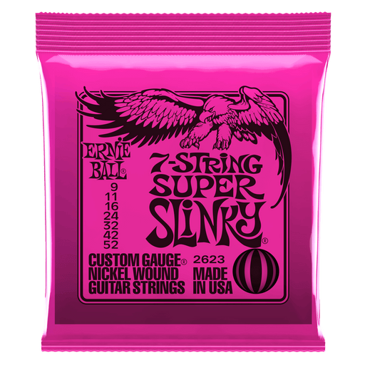 SUPER SLINKY 7-STRING NICKEL WOUND ELECTRIC GUITAR STRINGS - 9-52 GAUGE - Guitar Warehouse