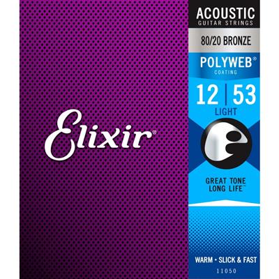 Elixir Polyweb 80/20 Bronze Acoustic Guitar Strings 12-53 Light - Guitar Warehouse