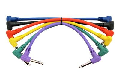 Kirlin Moulded Pedal Patch Cables 6 inch - Multicoloured - 6 Pack - Guitar Warehouse