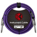 Kirlin 10ft Fabric Cable 1/4" Mono Plug Straight to Straight - Purple - Guitar Warehouse