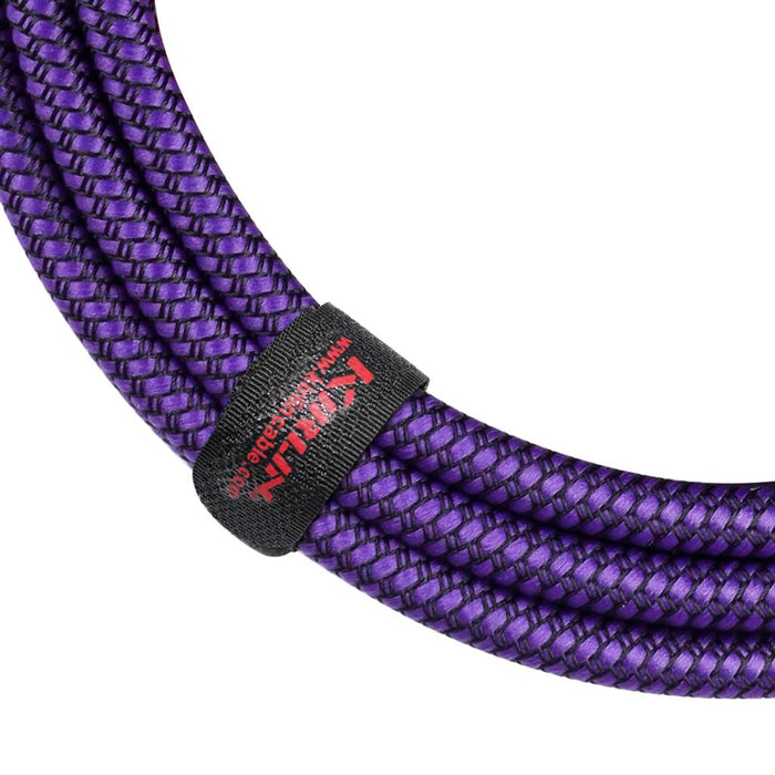 Kirlin 10ft Fabric Cable 1/4" Mono Plug Straight to Straight - Purple - Guitar Warehouse