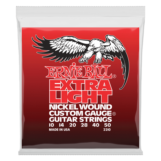 Ernie Ball Extra Light Custom Gauge Wound 3rd Electric Guitar Strings 10-50 - Guitar Warehouse