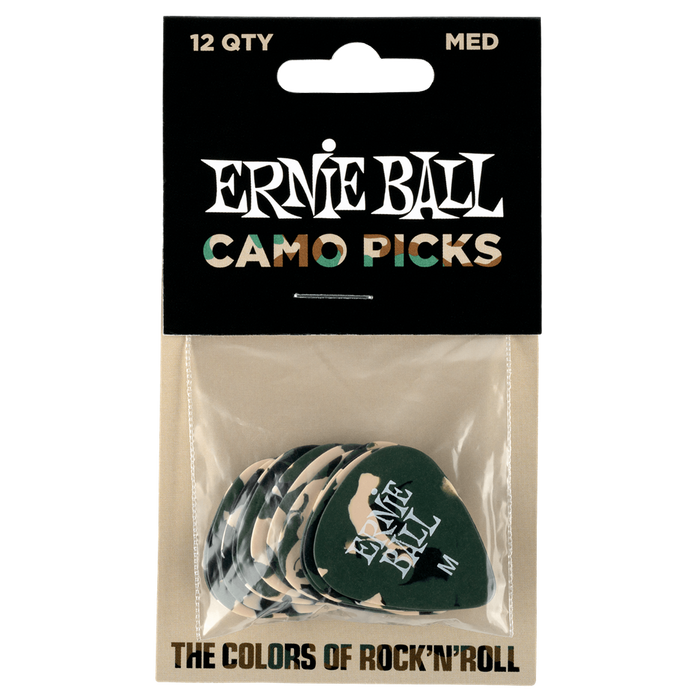 Ernie Ball Camouflage Medium Pick Pack (Pack of 12) - Guitar Warehouse