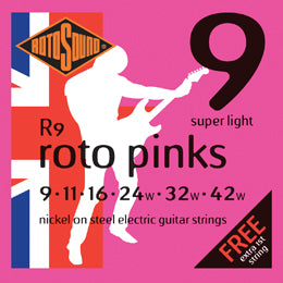 Rotosound R9 Roto Pinks Nickel Electric Guitar Strings, 9-42 - Guitar Warehouse