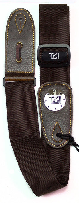 TGI Guitar Electric/Acoustic Strap Woven Brown - Guitar Warehouse