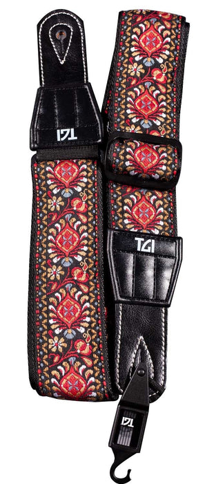 TGI Guitar Strap Woven Cotton Persian Stitch - Red - Guitar Warehouse