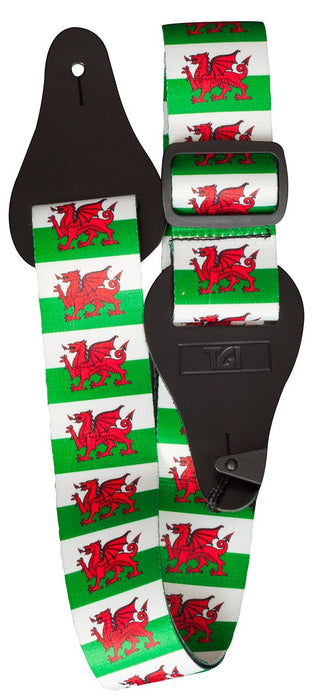 Welsh Dragon Guitar Strap - Wales Flag - Guitar Warehouse